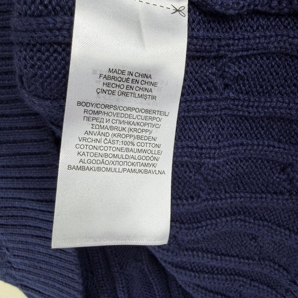Lauren Ralph Lauren Navy Blue Cotton Cable Knit Sweater Vest XXL Preppy Coastal - Picture 9 of 9